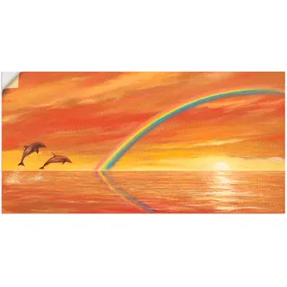 Artland Wandbild »Regenbogen über dem Meer«, Wassertiere, (1 St.), als Alubild, Outdoorbild, Leinwandbild, Wandaufkleber, versch. Größen, orange