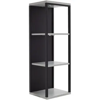 Stylife Wandregal , Schwarz, Weiß , Metall, Holzwerkstoff , 2 Fächer , 34x100x30 cm , Wohnzimmer, Wohnwände, Wohnwand-Serien
