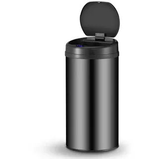 Juskys Runder Mülleimer 40 l Schwarz
