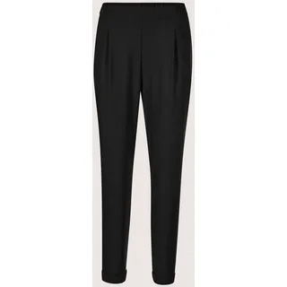 Schlupfhose MADELEINE "Chinohose Elastische Bundfaltenhose, 7/8-Länge", Damen, Gr. 36, N-Gr, schwarz, Obermaterial: 64% Polyester PES. 32% Viskose CV. 4% Elasthan EL., Hosen Schlupfhose