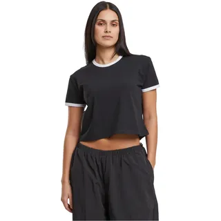 Urban Classics Ladies Contrast Retro T-Shirt Frauen T-Shirt schwarz/weiß