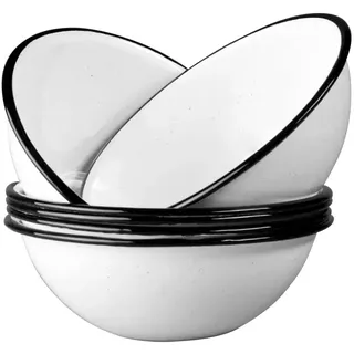 Granite Ware WARMCOOK Graniteware | Große Schüssel Ø18 cm aus emailliertem Stahl | Ofen- und spülmaschinenfest | leicht | stapelbar | kratzfest | Weiß