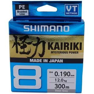 Shimano Kairiki 8 Angelschnur, 300 m, 0,215 mm, 20,8 kg, stahlgrau