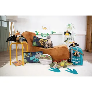 NICI Kissen Dino Fossily Wendeplüsch Glow in the Dark 32x26cm GREEN – bunt