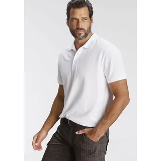 Poloshirt MAN'S WORLD, Herren, Gr. 48/50 (M), weiß, Piqué, Obermaterial: 100% Baumwolle, unifarben, Basic, regular fit, Rundhals, Flachstrickbündchen, Shirts Poloshirt, Kurzarm, lockere Passform, unifarben, Topseller