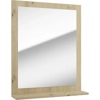 Badezimmer Spiegel Schminkspiegel mit Ablage SEIA-107 Artisan Eiche Nb., B/H/T ca. 59/73/14 cm - Braun