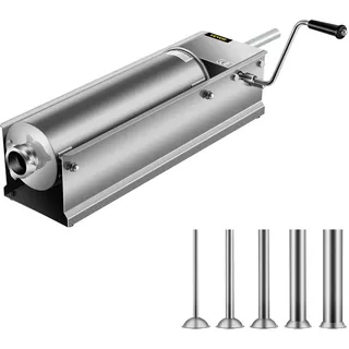 VEVOR Wurstfüller 7L Fleischwölfe Wurstmaschine Wurstfüllmaschine Horizontal Edelstahl Wurstspritze