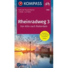 KOMPASS Fahrrad-Tourenkarte Rheinradweg 3, von Köln nach Rotterdam 1:50.000 LZ 2021-2025