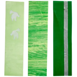 Pracht Creatives Hobby Wachsplatten Mix grün/silber 3 halbe Wachsstreifen 200 x 50 x 0,5 mm