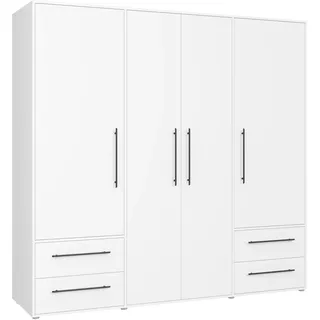 Forte Drehtürenschrank Mokkaris 206 x 200 x 59 cm Weiß