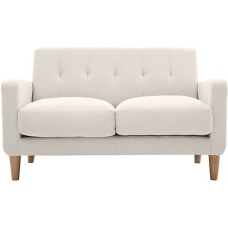 Design-Sofa skandinavisch naturfarbener Stoff 2-Sitzer LUNA