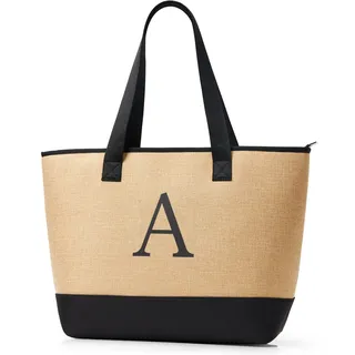 KALIDI Personalisierte Tasche Damen Handtasche Tote Bag Strandtasche mit Reißverschluss Shopper Tasche Groß Schultertasche für Frauen Bräute Brautjungfern,Arbeit,Reisen,Einkaufen,Schule