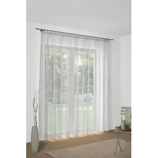 Vorhang WIRTH Gr. 1, weiß (sanftes weiß), B:300cm H:120cm, Polyester, Gardinen, Vorhang, Store