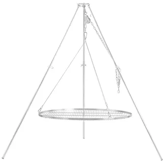 BBQ-Toro Dreibein Schwenkgrill mit Ø 100 cm Grillrost | verzinktes Eisen | Höhenverstellbar 119-184 cm | Dreibein für Feuerschale, Schwenkgrill ohne Feuerschale, Garten Grill | Schwenker Grill