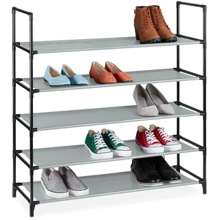 Relaxdays Schuhregal 87 x 90,5 x 30 cm grau