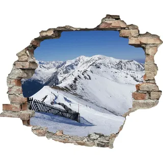 queence Wandtattoo »Berge« Wandsticker, Wandbild, selbstklebend, 3D, Wanddurchbruch, weiß