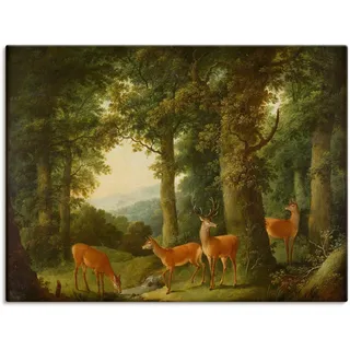 Artland Leinwandbild »Waldlandschaft mit Rotwild. Um 1760/70« Wald 1 Stk. tlg. auf Keilrahmen gespannt, grün