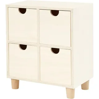 Creativ Company 57945, Holz, 4 Schublade(n), Holz, Einfarbig, Quadratisch, Holz - Braun