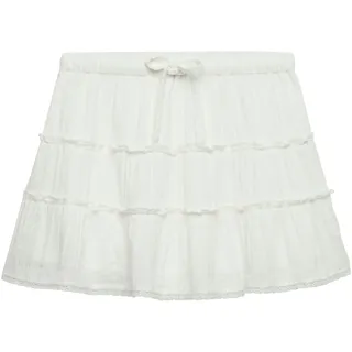Superdry Sommerrock "CHEESECLOTH TIERED MINI SKIRT" aus Baumwolle, Regular Fit, mit Gummizug, unifarbene Optik, sanftes weiß