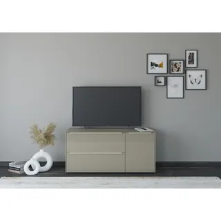 Set One by Musterring Reno Lowboard 137 cm Taupe Matt Lack/Glas