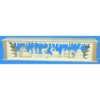 Schwibbogenerhöhung mit Tiere und Haus Größe =52x10cm NEU Zubehör Lichterbogen