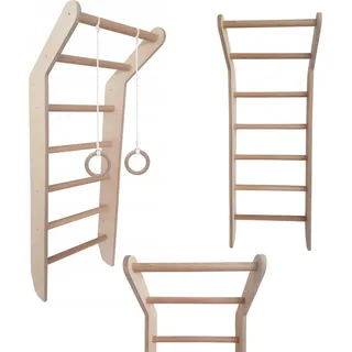 Sprossenwand Toddler Kinderzimmer Holz Kinder Klettergerüste Spielplatz indoor Turnringe Kletterwand - Beige