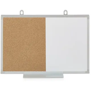 Relaxdays Kombitafel , Multicolor , Metall, Naturmaterialen, Holzwerkstoff , 45x30x7 cm , Bilder & Rahmen, Pinnwände & Magnettafeln