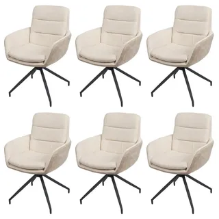 MCW Esszimmerstuhl Cremeweiß , Weiß , Textil , 60x89x54 cm , Esszimmer, Stühle