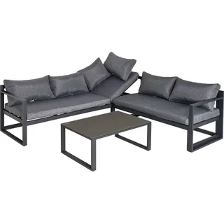 Outsunny 3-tlg. Gartenmöbel-Set 4-stufig verstellbar Sitzgruppe Alu Grau