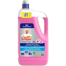 Mr. Proper Professional Allzweckreiniger Kirschblüte, 15L (3 x 5 L), Entfernt Hartnäckige Verschmutzungen 40 % Schneller, für den Einsatz in Großküchen, Büros, Kliniken und Krankenhäusern