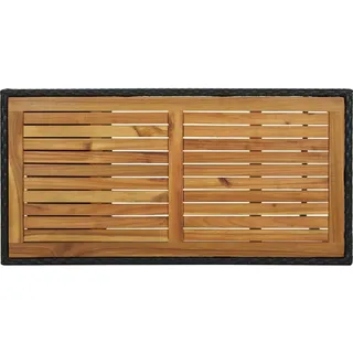 vidaXL 5-tlg. Gartenbar-Set mit Kissen Poly Rattan Schwarz - Schwarz