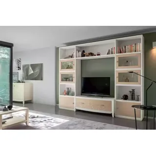 Wohnwand Schränke TV Schrank Set Praktisch JVmoebel - Beige, Weiß