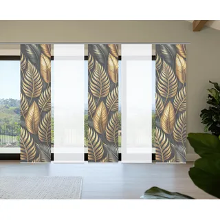 home in green ZEDRIC Schiebegardine Paneelwagen 60 x 245 cm goldfarben 5 St