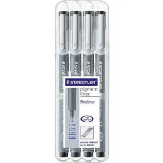 Staedtler Pigmentliner 308 schwarz, sortiert, 4er-Set (308 WP4)
