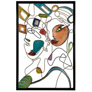 Kunstloft Metallbild Bunt 60/90 cm , Multicolor, Goldfarben , Metall , 2.45x90 cm , Bilder & Rahmen, Bilder, Holz & Metallbilder