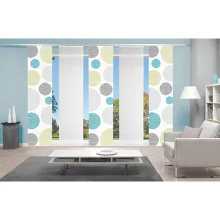 VISION S Schiebegardine »5ER SET BORDEN« Paneelwagen 5 Stk. tlg. HxB: 260x60, Schiebevorhang 5er Set Digitaldruck, blau