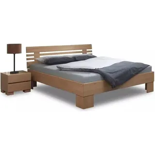 Buche Massivholzbett Premium 01 – 100x220 cm / buche-weiss-lackiert