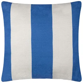 furn. Deck Stripe Woven Outdoor Kissen mit Polyesterfüllung – Weiß/Blau – 59 x 59 cm