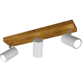 Trio Marley 3-flammig Holz Metall weiß