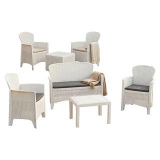 Dervio - Outdoor-Set für 6 Personen, Weiß,  Italy - Weiß