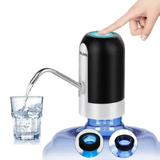 Wasserspender in Flasche, USB, zum Aufladen der elektrischen Trinkwasserpumpe, tragbar, universal, 5 Gallonen (schwarz)
