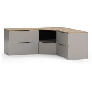 Vicco Wohnwand Wido, 3 Teile, - Braun, Grau