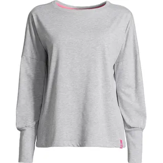 Langarmshirt SALZHAUT "Longsleeve SMAAK", Damen, Gr. XL, grau (grau melange), Obermaterial: 50% Baumwolle CO. 50% Polyester PES., Shirts Langarmshirt