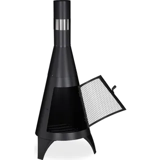 Relaxdays Terrassenofen schwarz - Schwarz