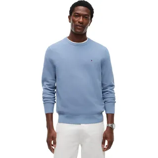 Tommy Hilfiger Herren Pullover Essential Structure Crew Neck Regular Fit, Blau (Brisk Blue), S