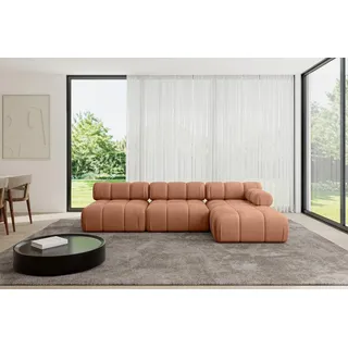altdecor Ecksofa Razon-L2 Velours 2-Sitzer Apricot