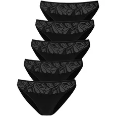 Vivance Bikinislip, (Packung, 5 St.), aus elastischer Baumwoll-Qualität, schwarz