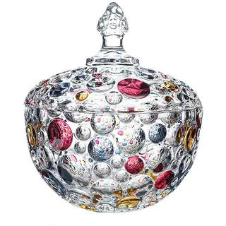 auons Bonbonglas Mit Deckel, Colorful Kristall SüßIgkeiten Glas, Bonbongeschirr Zuckerdose, Dekorative Candy Gläser Vorratsglas Keksdose Glas Candy Glasbehälter, Klein