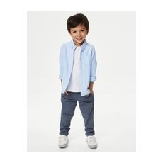 Boys M&S Collection Pure Cotton Oxford Shirt (2-8 Yrs) - Blue, Blue - 4-5 Y