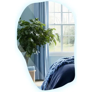 LED Spiegel mit Beleuchtung – 90 x 58,5 cm – Wandspiegel Badspiegel rahmenlos modern Design fürs Badezimmer – Kaltweiß 6000K